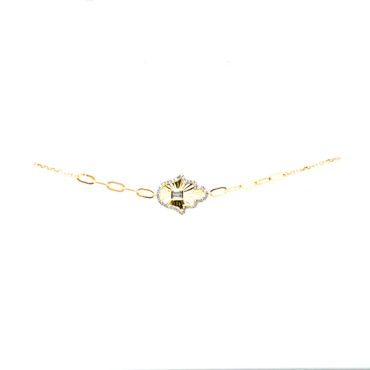 Hamsa Baguette Diamond Bracelet