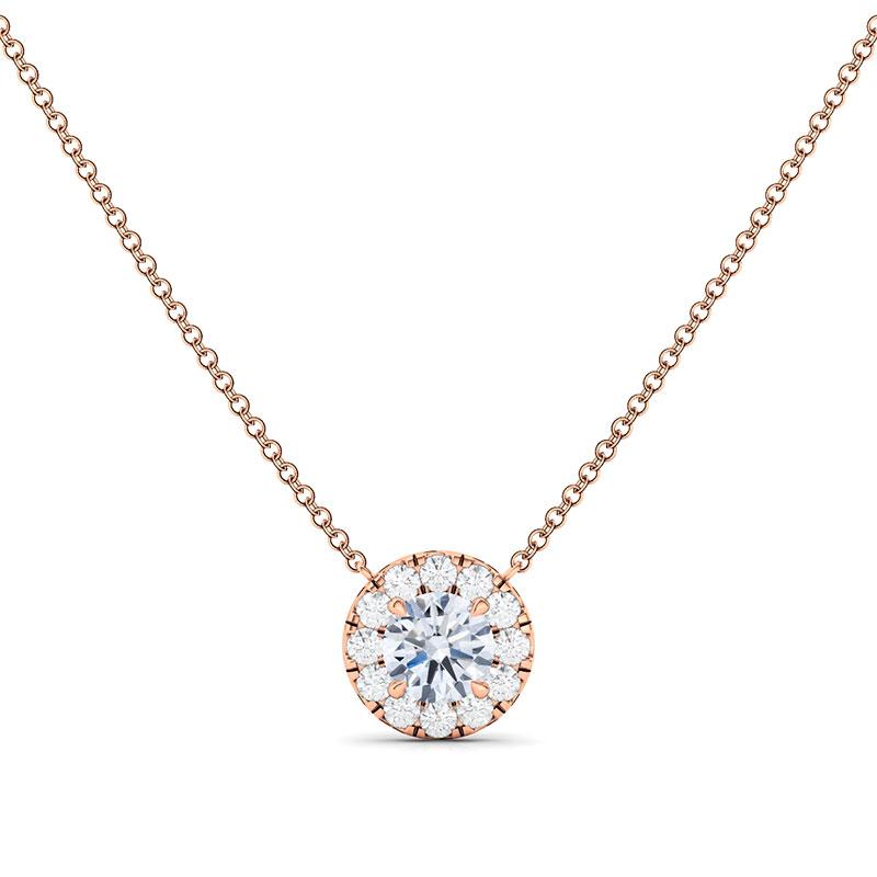 Dainty Halo Diamond Necklace