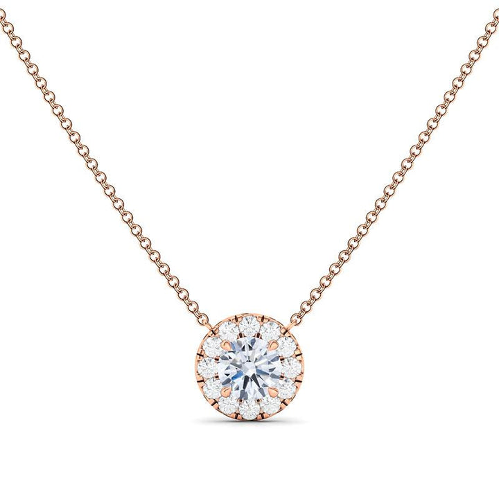 Dainty Halo Diamond Necklace