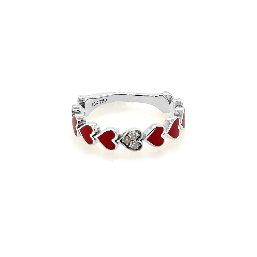 Heart & Enamel Ring