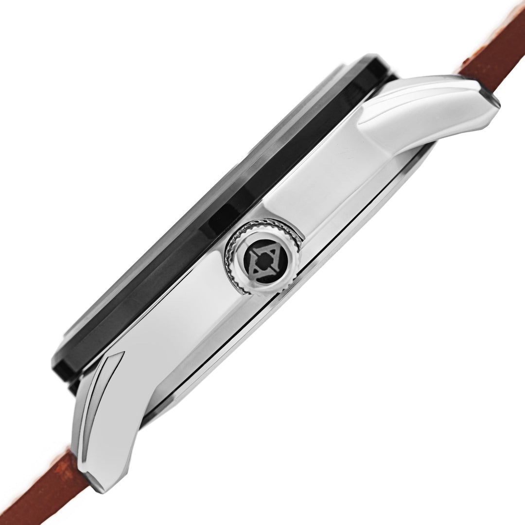 Aviator Silver/Leather | Green Dial