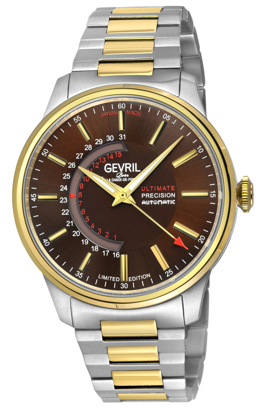 Guggenheim Sellita SW 220 Custom date wheel, SS Case, Brown dial, SS Bracelet | 