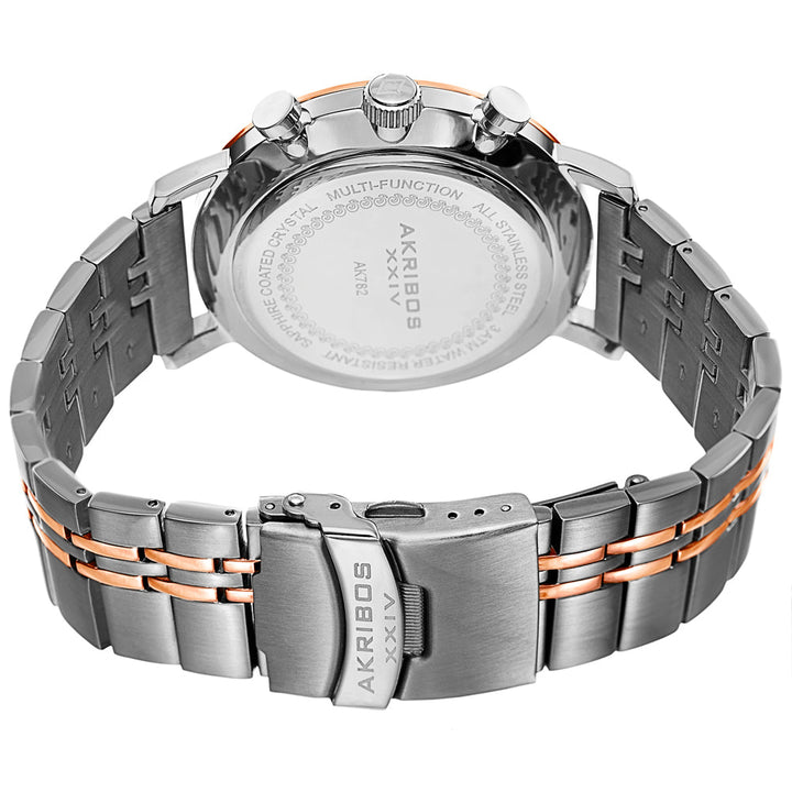 AK782TTR-Casual Steel, Rose Gold/Stainless Steel | Black Dial