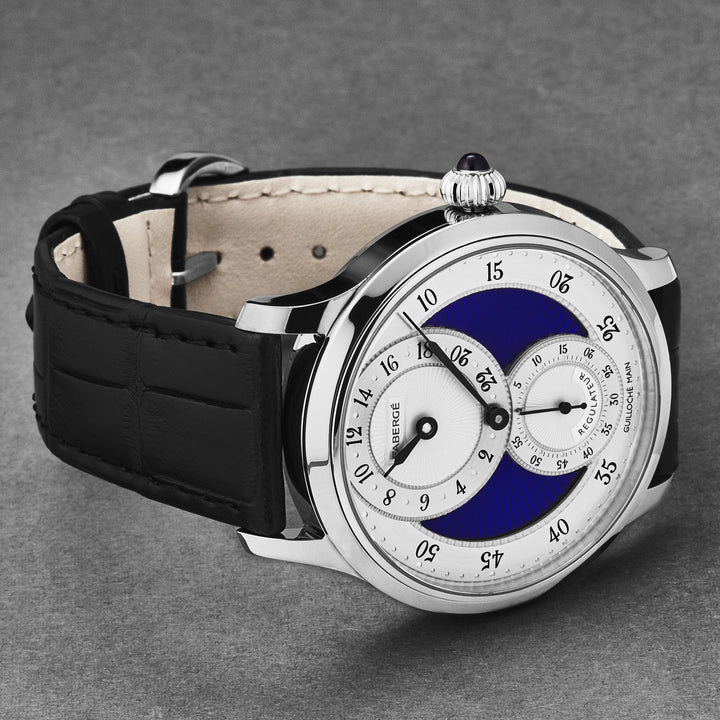 Agathon FAB-211 / Silver/Blue Enamel | Silver / Blue Dial