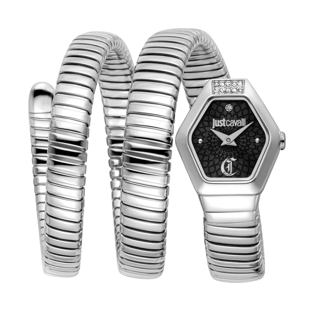 Snake 22.5mm / Black / Silver Black Dial