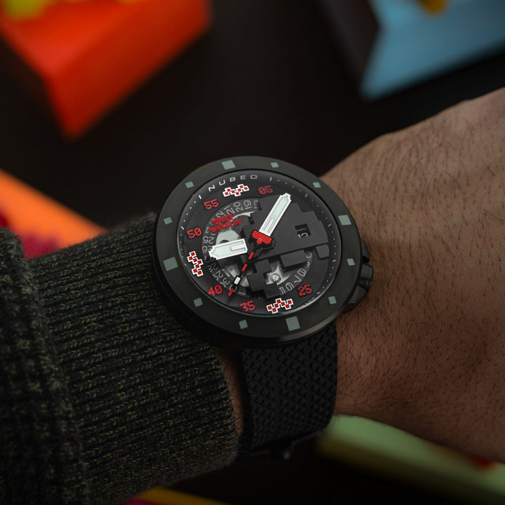 Cassini Automatic Space Invaders Limited Edition Black & Red / Black | Black Dia