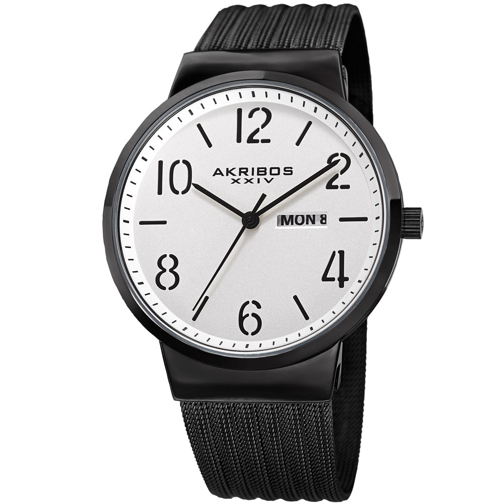 Casual-AK996BK Black/Stainless Steel | Silver Dial