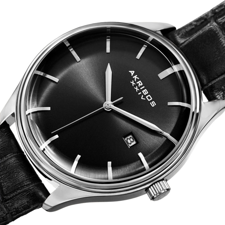Casual-AK914SSB Black/Leather | Black Dial