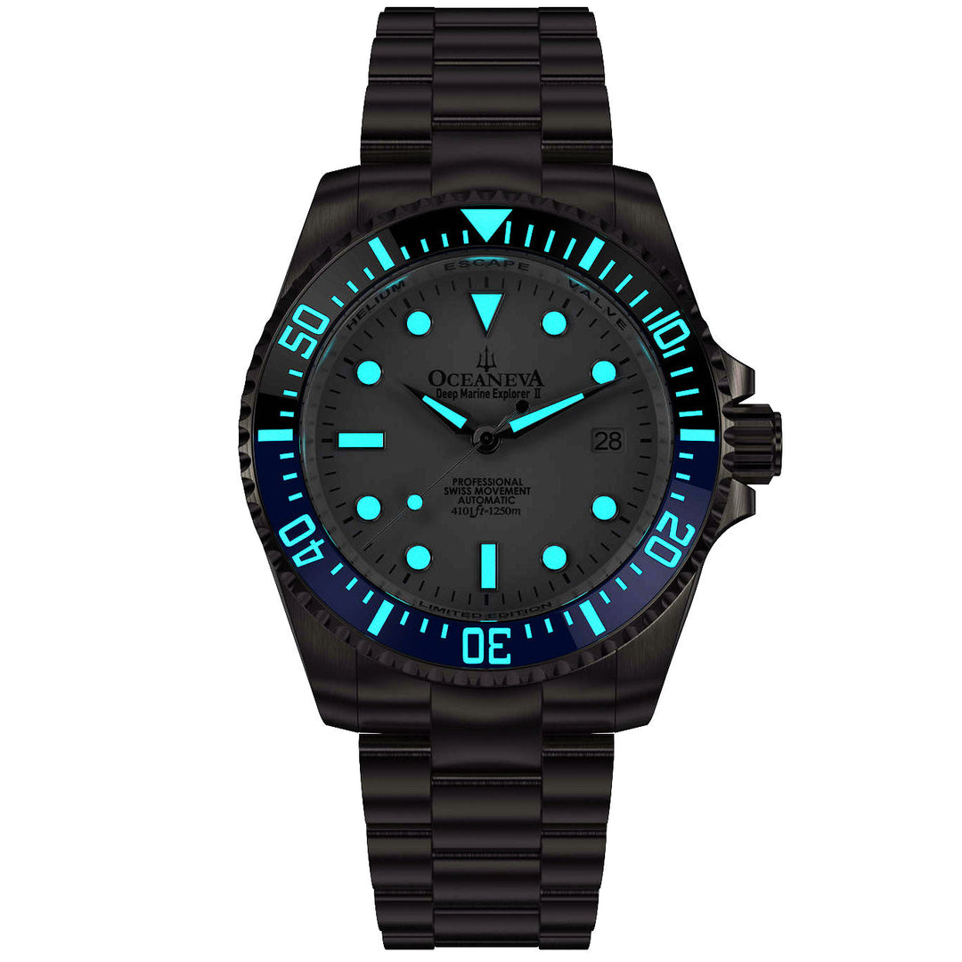 TITANIUM Deep Marine Explorer II Black/Blue Bezel | White Dial
