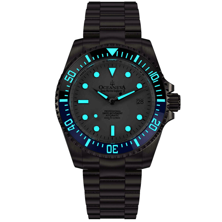 TITANIUM Deep Marine Explorer II Black/Blue Bezel | White Dial
