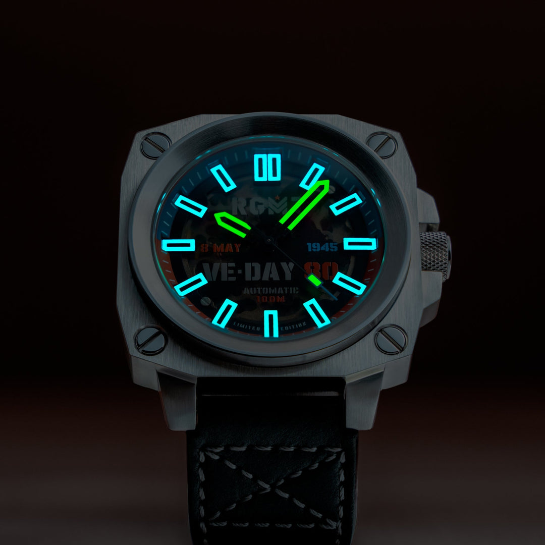 ALTIMETER SKELETON AUTOMATIC VE-DAY 80TH LIMIITED EDITION BLACK / LEATHER | Blac