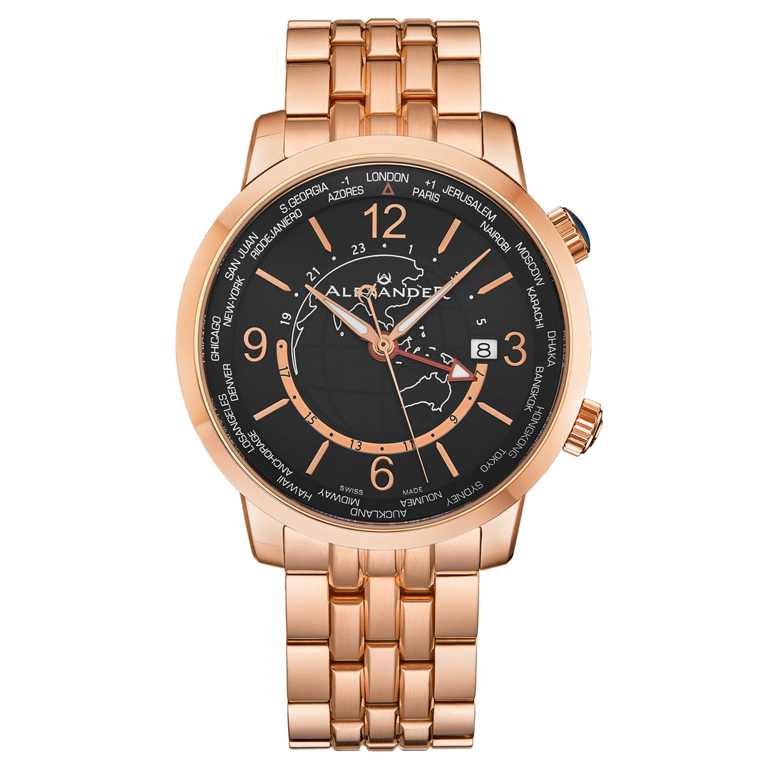 A171B-03 Rose Gold/Stainless Steel | Black Dial