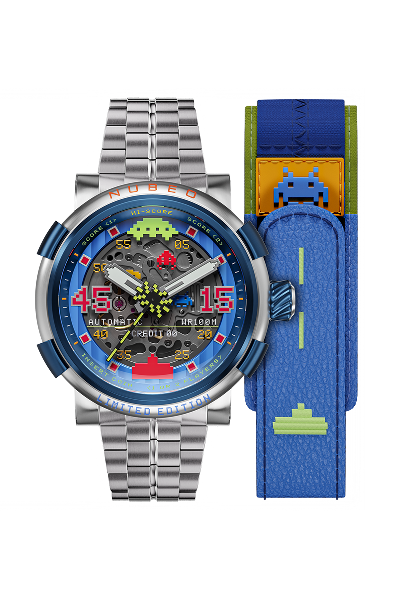 Orion Automatic Space Invaders Limited Edition Blue / Stainless Steel Blue Dial