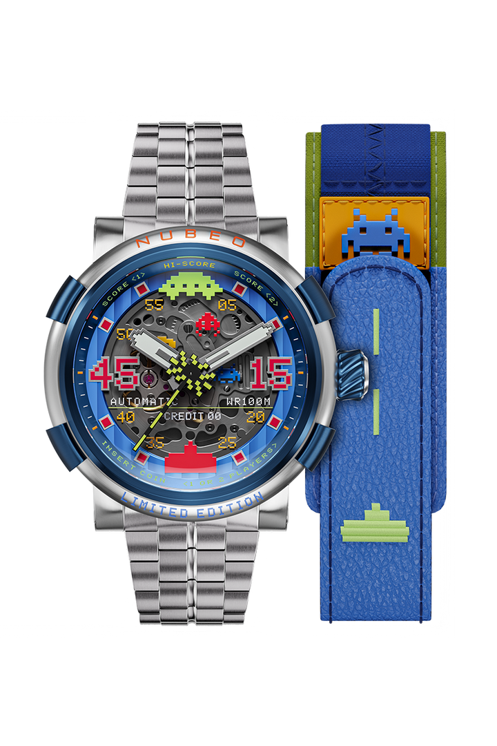 Orion Automatic Space Invaders Limited Edition Blue / Stainless Steel Blue Dial