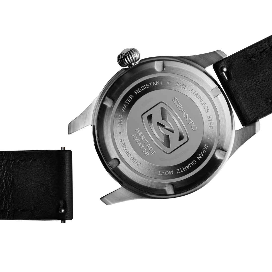 Heritage Aviator 2750 Series SS / Black / Brown | Black Dial
