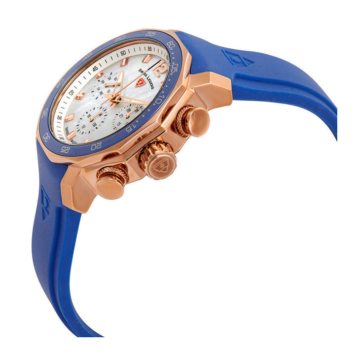 Blue Geneve Multifunction Silver / Rubber | Silver Dial