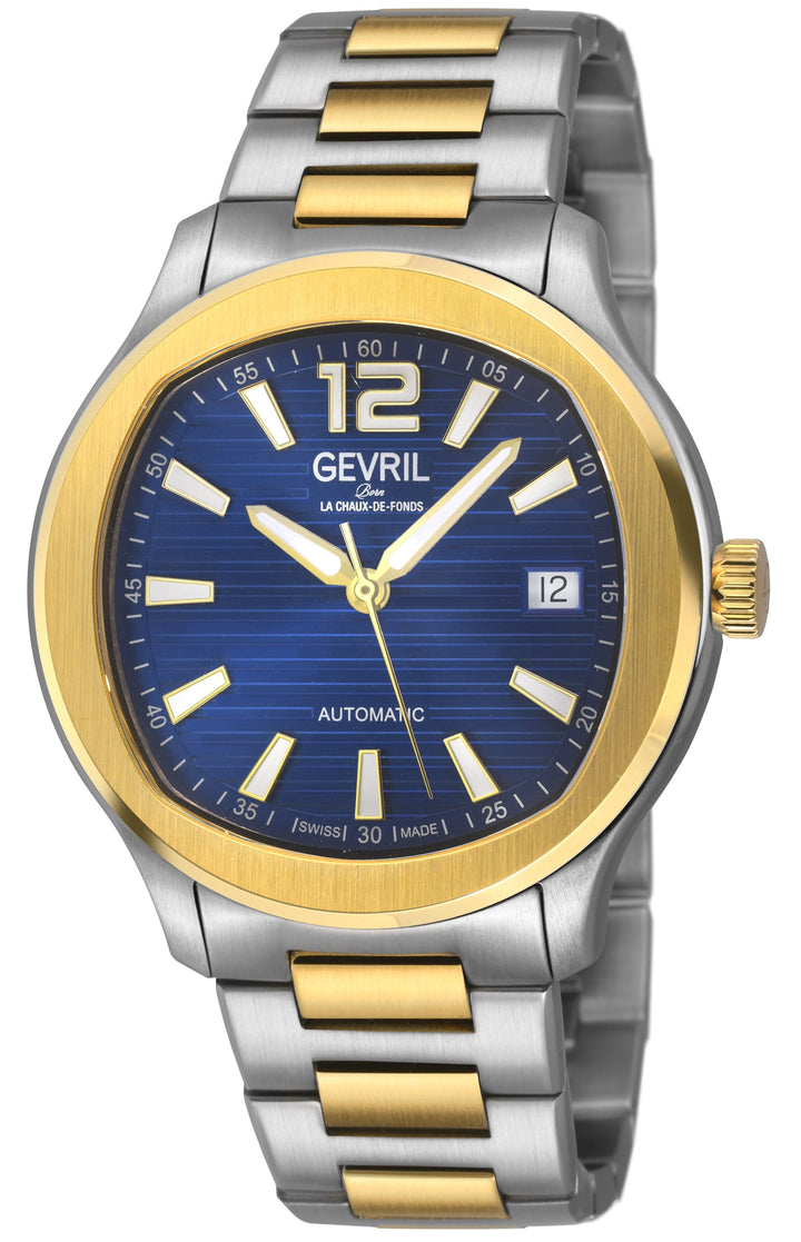 Stuyvesant Swiss Automatic, Two toned IPYG/316L Stainless Steel Case, Blue Dial,