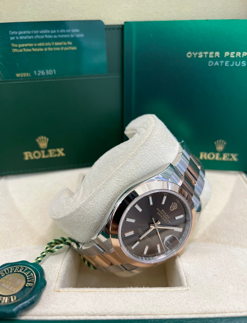 Rolex Steel and Everose Rolesor Datejust 41 Watch - Smooth Bezel - Chocolate Index Dial - Oyster Bracelet