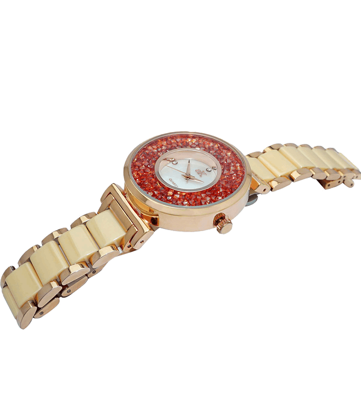 PISA EGG SHELL/ ROSETONE | Red Dial