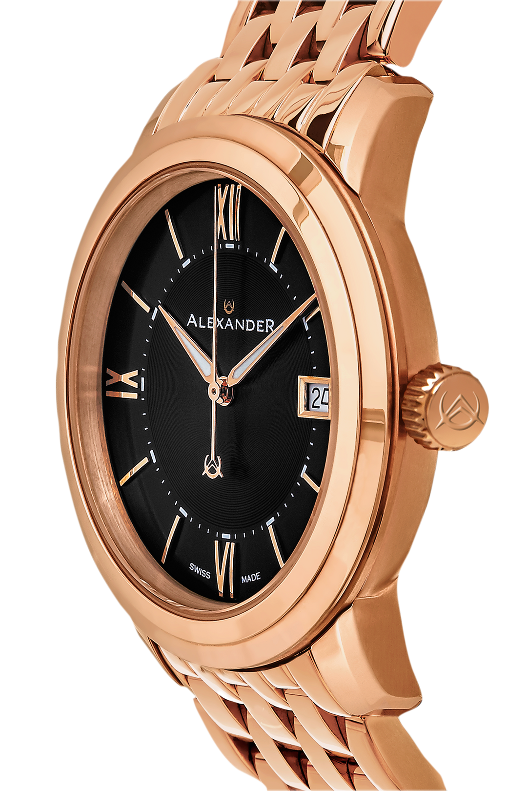 Macedon A111B Stainless Steel Rose Gold Tone Case on Stainless Steel Rose Gold T