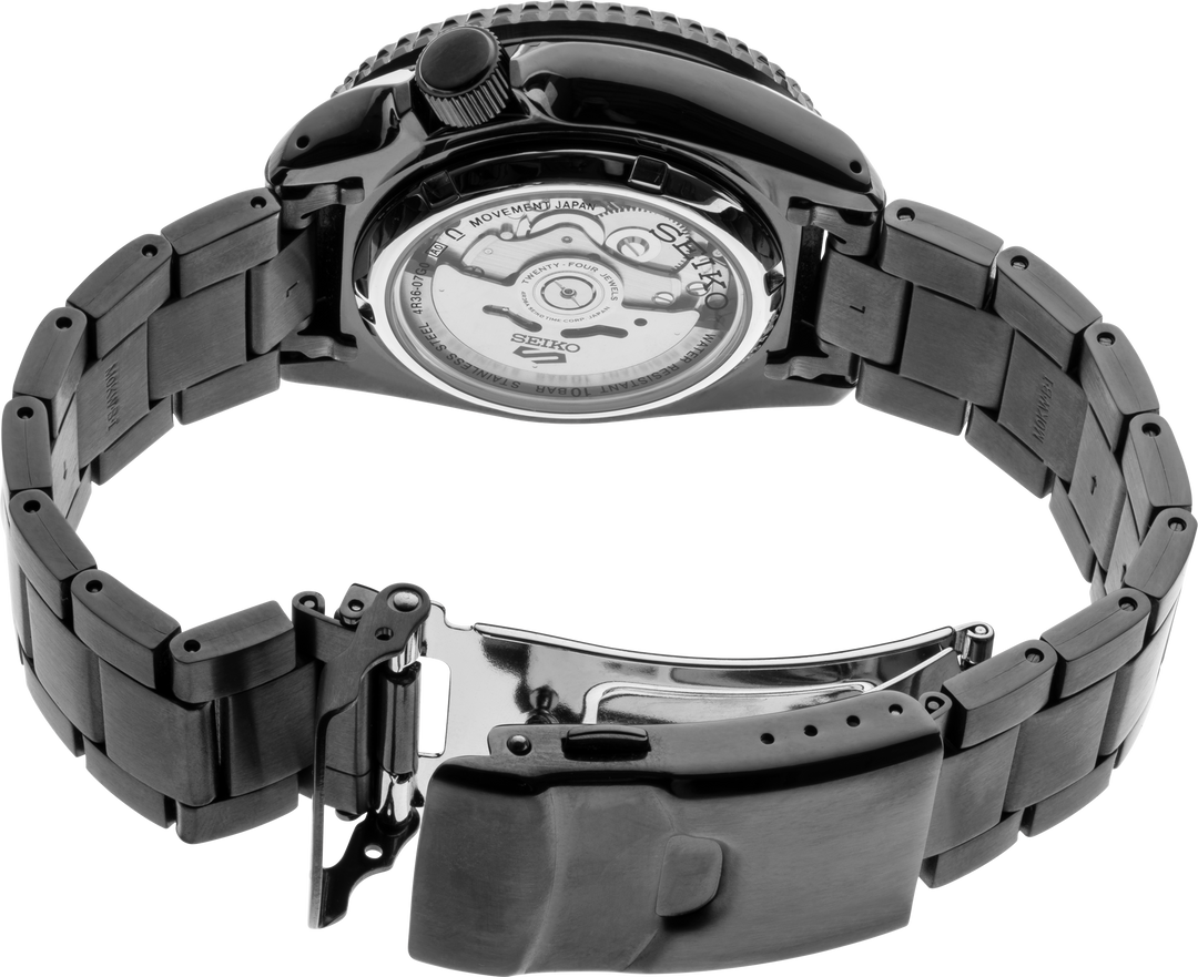 5 Sports SKX - Unidirectional Bezel Black Dial / Gray Stainless Steel Bracelet B