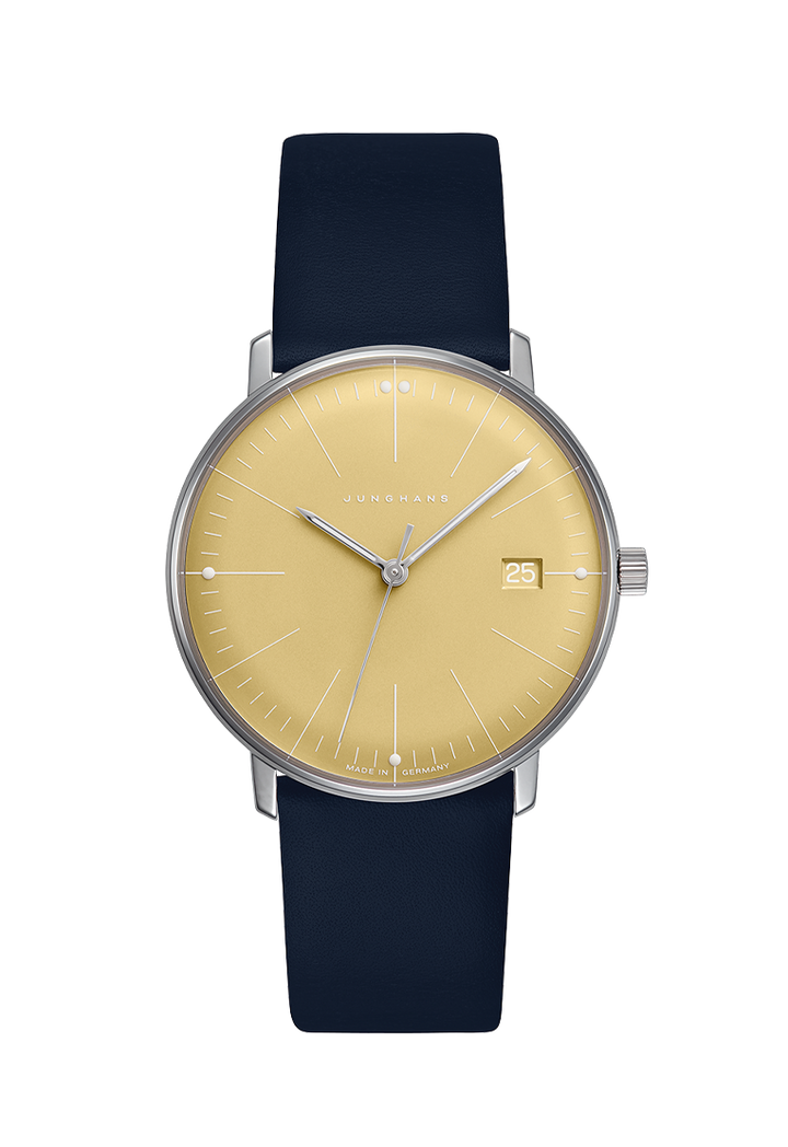 Max Bill Damen Yellow Dial / Blue Leather Strap Yellow Dial
