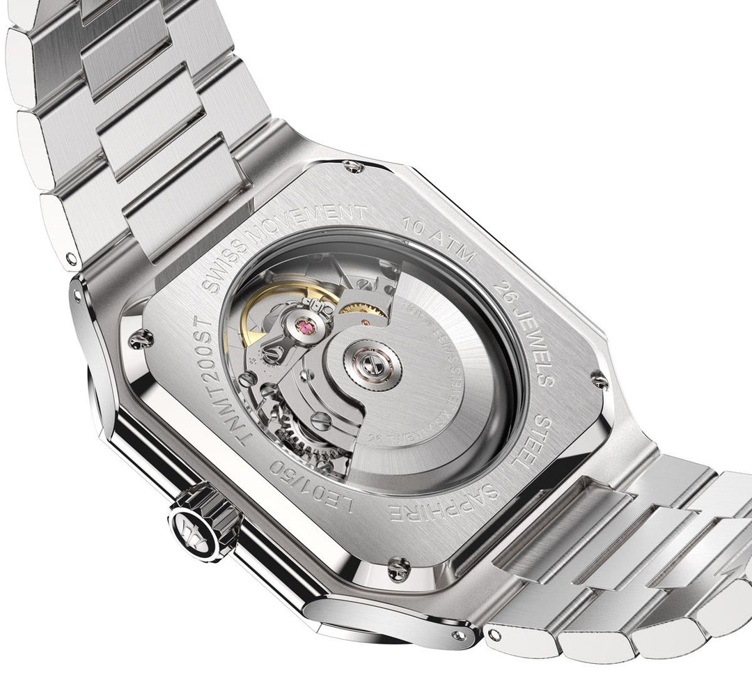 Oceaneva Tenuis Ultra-Thin Swiss Movement Automatic Thin Light Blue Watch Light 