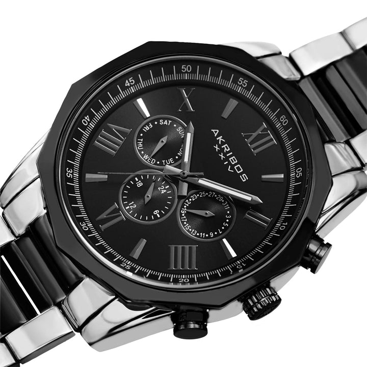 Casual-AK940TTB Silver/Stainless Steel | Black Dial