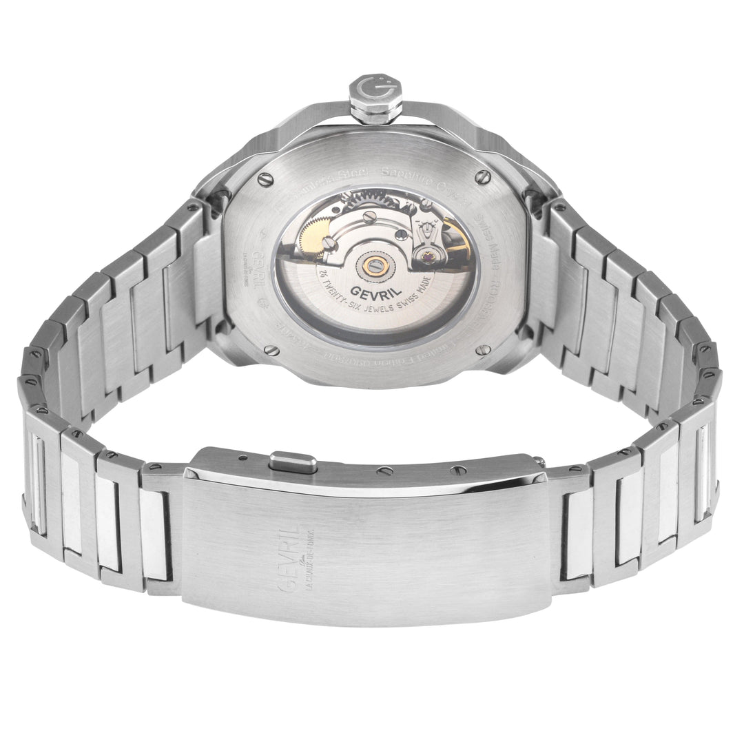 Roosevelt Gevril SS Case, SS Bezel, White checkered dial, SS Bracelet. | White D