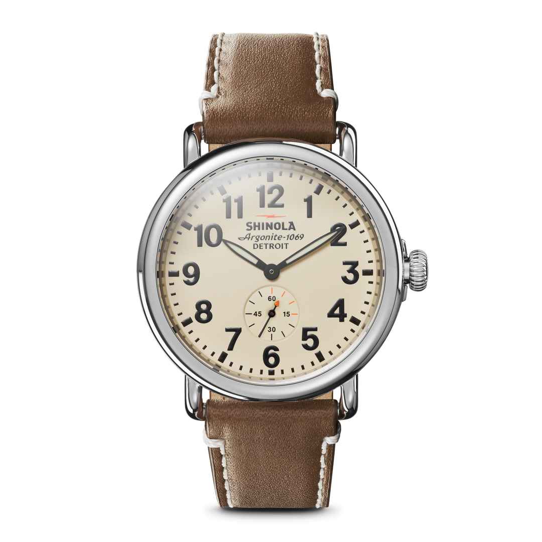 Runwell Watch Cream Dial / Brown Leather Strap