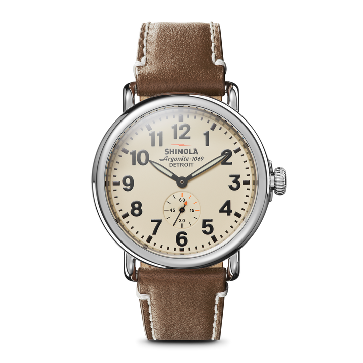 Runwell Watch Cream Dial / Brown Leather Strap