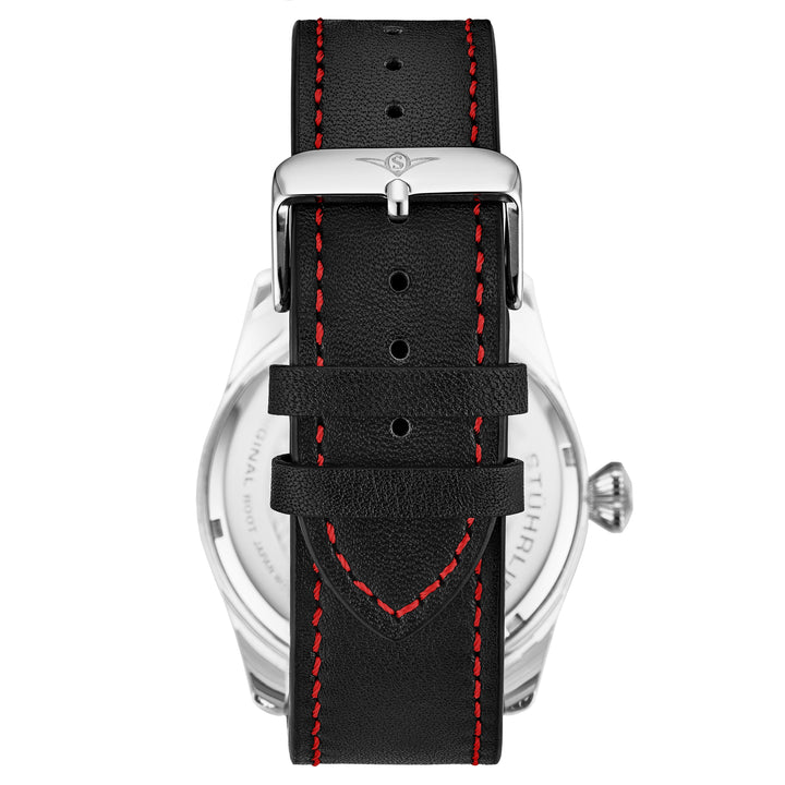 Aviator 4002 Silver case/Leather strap/ Brass Dial | Black Dial