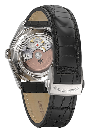 MO2-HS2 Jumping Hour Black Dial / Black Alligator-embossed Leather Strap Black D