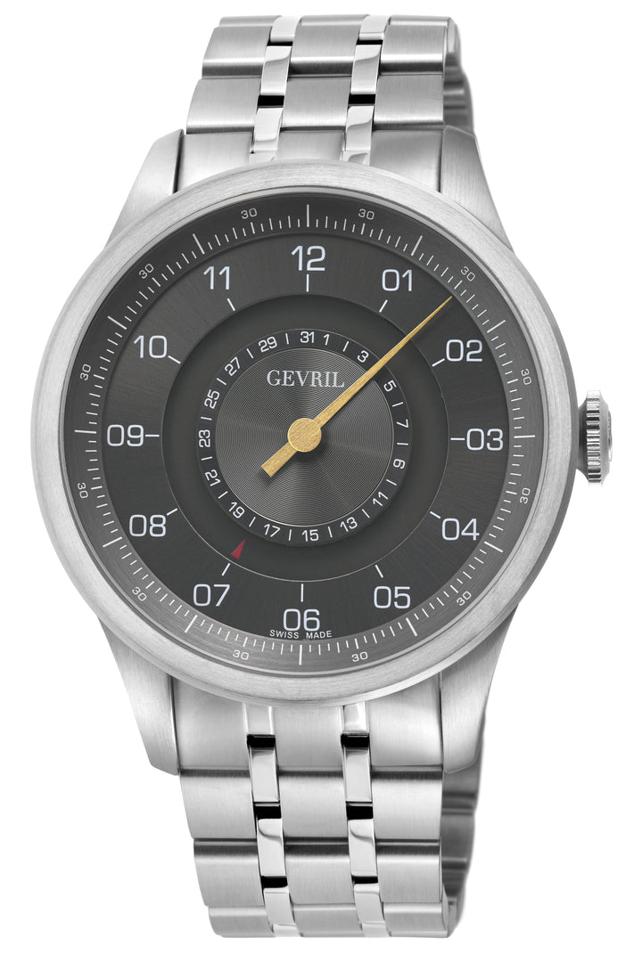 Jones Swiss automatic SW200 single handed watch Gray Silver | Gray Dial