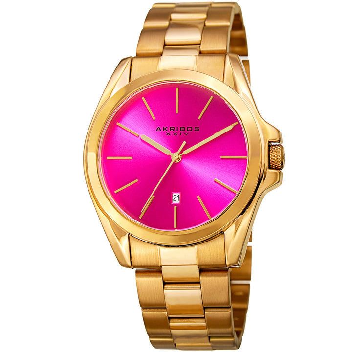 Casual-AK948YGPK Gold/Stainless Steel | Salmon Dial