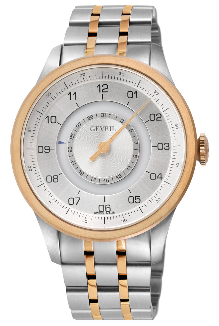 Jones Swiss automatic SW200 single handed watch Silver Two-tone | Silver Dial