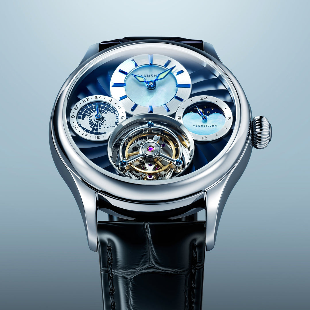 Celestial Huggins Tourbillon Mechanical Limited Edition Blue / Genuine Leather B