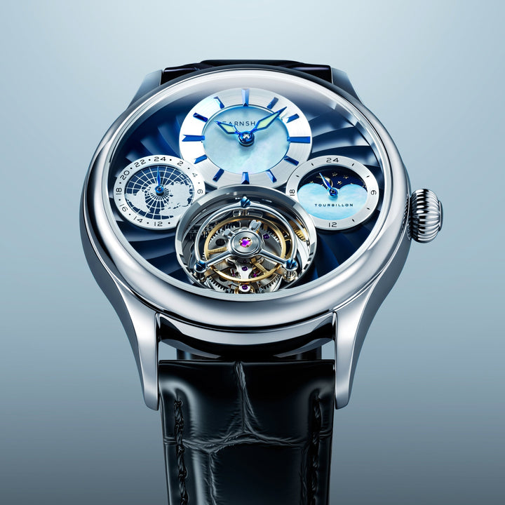 Celestial Huggins Tourbillon Mechanical Limited Edition Blue / Genuine Leather B