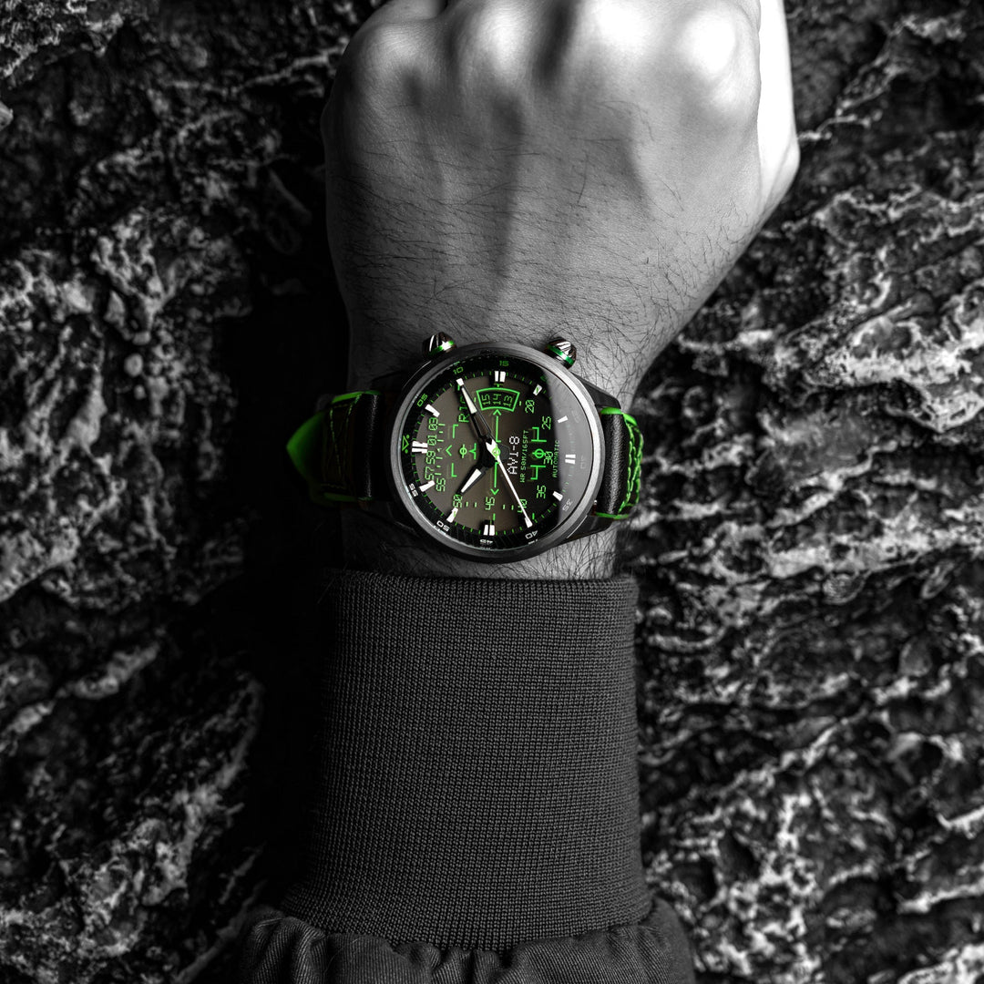 Hud Automatic Black / Leather | Black Dial