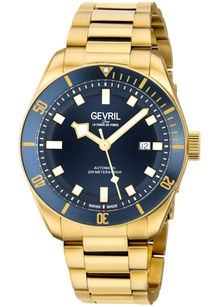 Yorkville Gevril Men's Yorkville Blue Dial Sellita SW200 Swiss Automatic Unidire