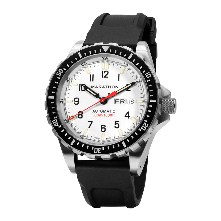 Divers Auto Jumbo Day /Date White NGM/Rubber | Arctic White Dial