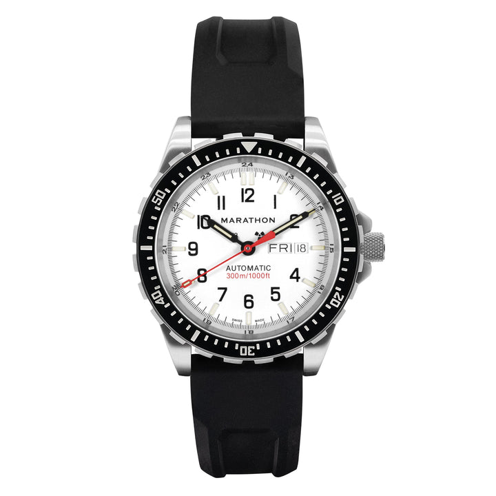 Divers Auto Jumbo Day /Date White NGM/Rubber | Arctic White Dial