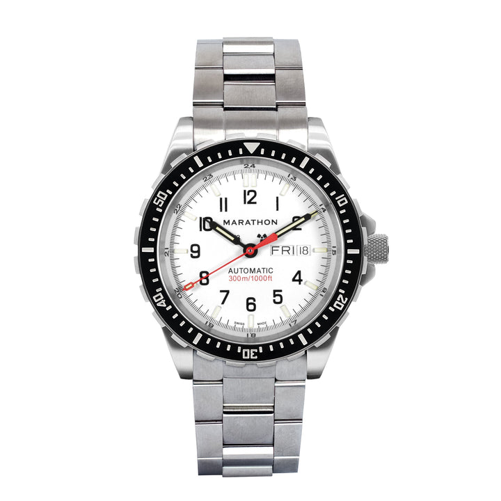 Divers Auto Jumbo Day /Date White NGM/Steel Bracelet Arctic White Dial