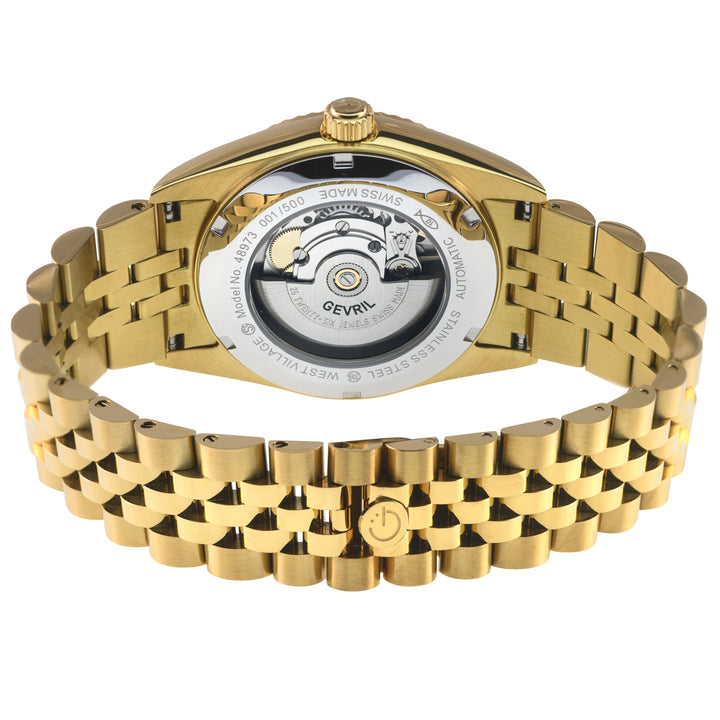 West Village Automatic Gevril Men's Automatic West Village Brown Tiger Eye Dial 