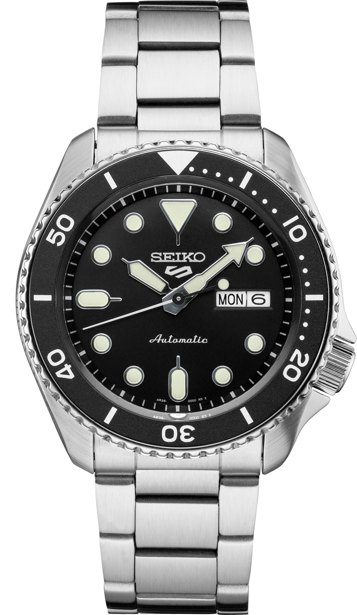 5 Sports SKX Series Black Dial / Stainless Steel Bracelet Black Dial