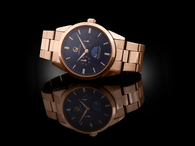 VENTANA DE LUNA ROSE GOLD W. BLUE DIAL | Blue Dial