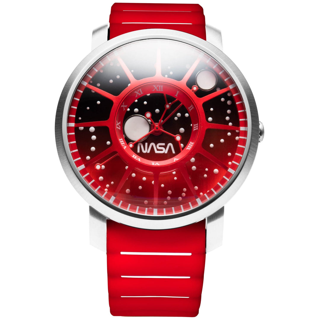 NASA Trappist-1 Sapphire Infrared red/red silicone strap | Red Dial