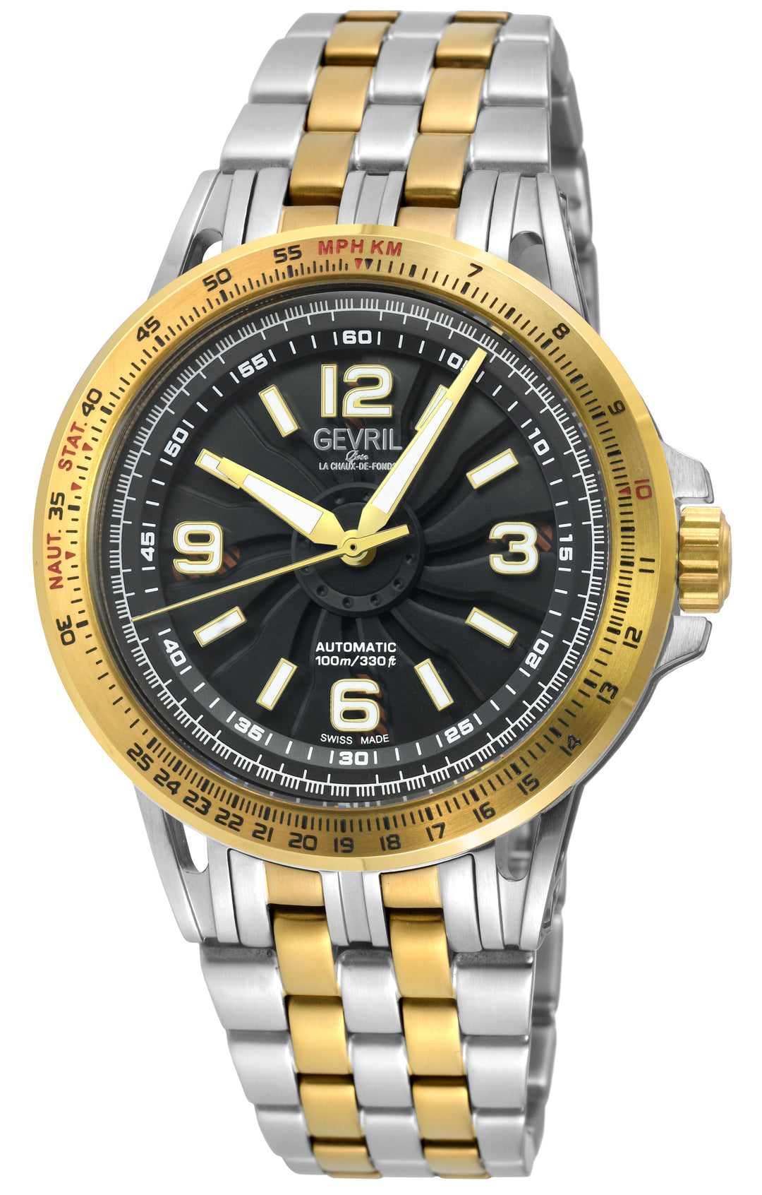Wind Master Automatic Gevril Men's Automatic Wind Master Black Dial IPYG Stainle
