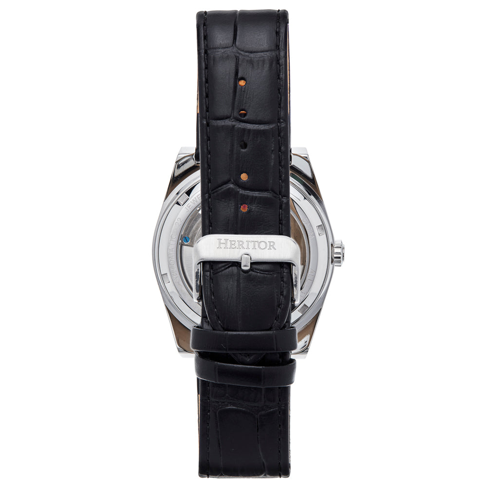 Daxton Semi Skeleton Black/White | White Dial