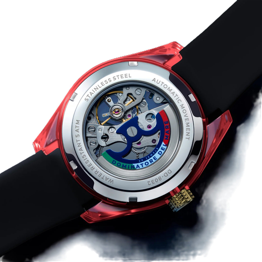 Ortona Fiery Glow / Black Silicone Strap Blue Dial